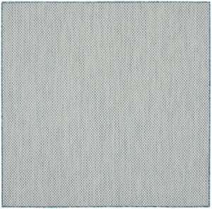 Homeroots 5' Blue Square Geometric Power Loom Area Rug  Polypropylene 522003