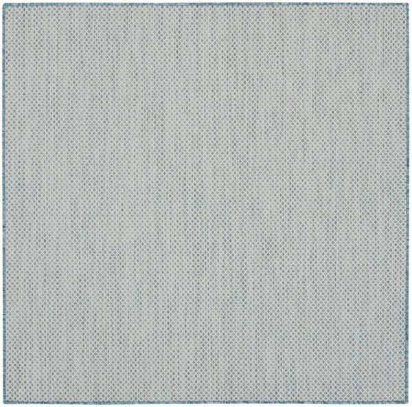 Homeroots 5' Blue Square Geometric Power Loom Area Rug  Polypropylene 522003