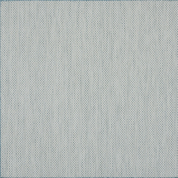 Homeroots 5' Blue Square Geometric Power Loom Area Rug  Polypropylene 522003