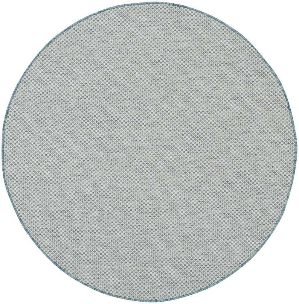 Homeroots 5' Blue Round Geometric Power Loom Area Rug  Polypropylene 522005