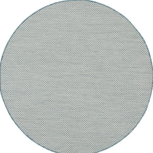 Homeroots 5' Blue Round Geometric Power Loom Area Rug  Polypropylene 522005
