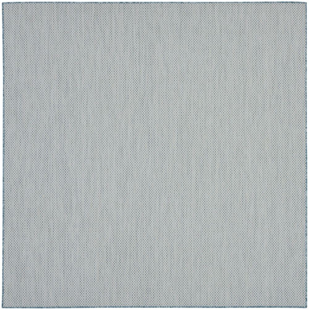 Homeroots 6' Blue Square Geometric Power Loom Area Rug  Polypropylene 522007