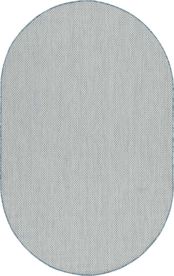 Homeroots 5' X 8' Blue Geometric Power Loom Area Rug  Polypropylene 522008