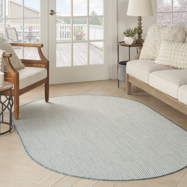 Homeroots 5' X 8' Blue Geometric Power Loom Area Rug  Polypropylene 522008