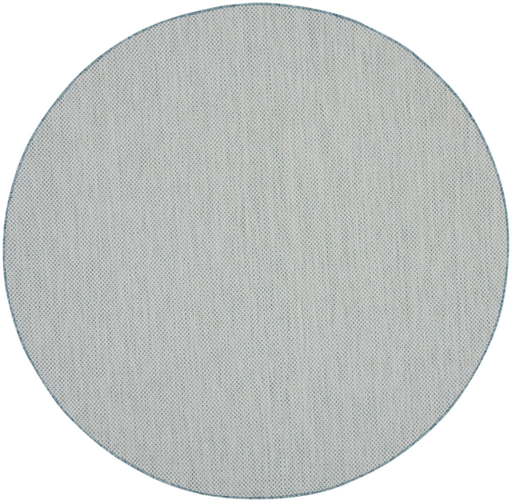 Homeroots 6' Blue Round Geometric Power Loom Area Rug  Polypropylene 522009