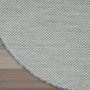 HomeRoots 8' Blue Geometric Power Loom Area Rug - Modern Design, Durable, Perfect for High-Traffic Spaces 8' Round Round 522011