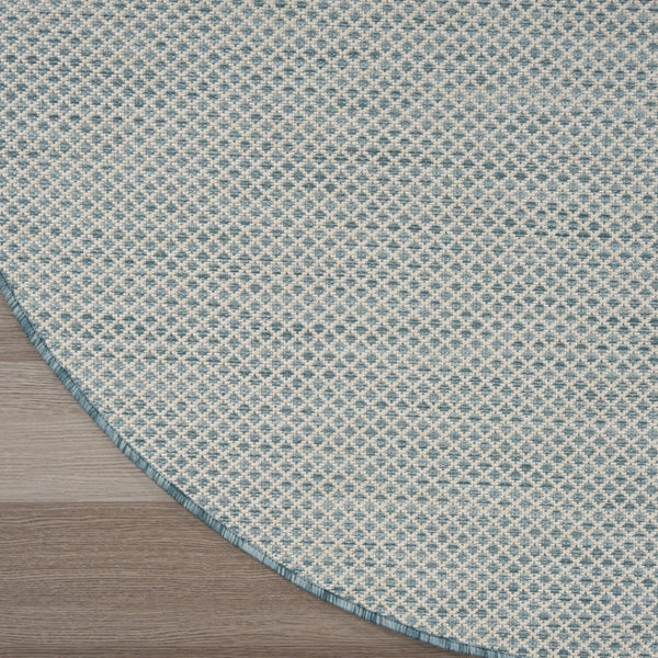 HomeRoots 8' Blue Geometric Power Loom Area Rug - Modern Design, Durable, Perfect for High-Traffic Spaces 8' Round Round 522011