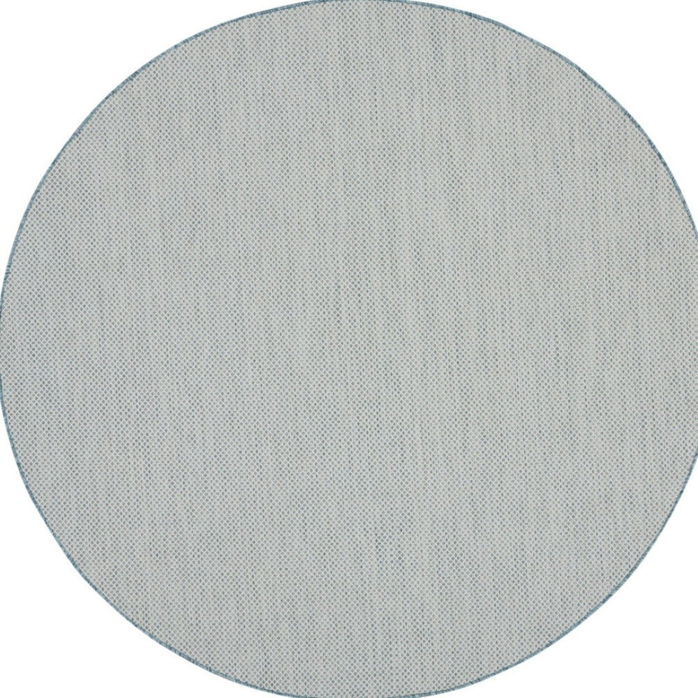 HomeRoots 8' Blue Geometric Power Loom Area Rug - Modern Design, Durable, Perfect for High-Traffic Spaces 8' Round Round 522011