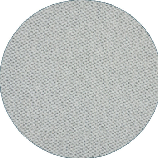 HomeRoots 8' Blue Geometric Power Loom Area Rug - Modern Design, Durable, Perfect for High-Traffic Spaces 8' Round Round 522011
