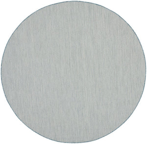 HomeRoots 8' Blue Geometric Power Loom Area Rug - Modern Design, Durable, Perfect for High-Traffic Spaces 8' Round Round 522011