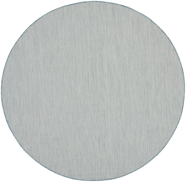 HomeRoots 8' Blue Geometric Power Loom Area Rug - Modern Design, Durable, Perfect for High-Traffic Spaces 8' Round Round 522011