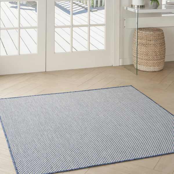 Homeroots 5' Bone Square Geometric Power Loom Area Rug  Polypropylene 522013