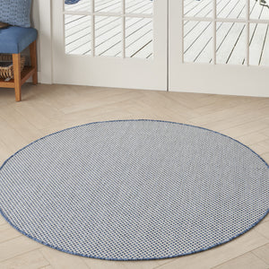 Homeroots 5' Bone Round Geometric Power Loom Area Rug  Polypropylene 522015
