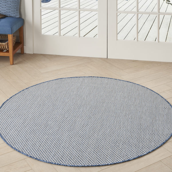 Homeroots 5' Bone Round Geometric Power Loom Area Rug  Polypropylene 522015