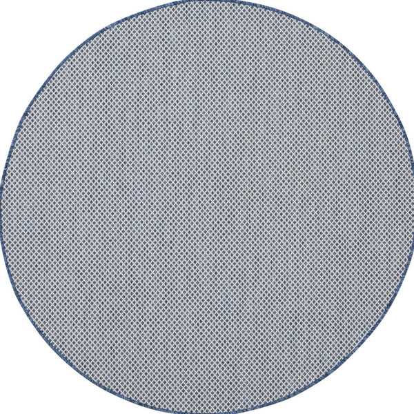 Homeroots 5' Bone Round Geometric Power Loom Area Rug  Polypropylene 522015