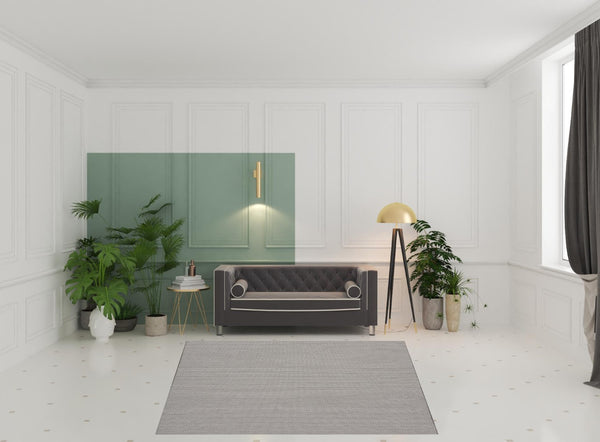 HomeRoots 8' Modern Square Geometric Area Rug – Durable Power Loomed Design for Stylish, High-Traffic Spaces Charcoal 522019