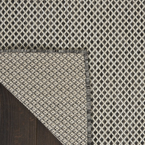 HomeRoots 8' Modern Square Geometric Area Rug – Durable Power Loomed Design for Stylish, High-Traffic Spaces Charcoal 522019