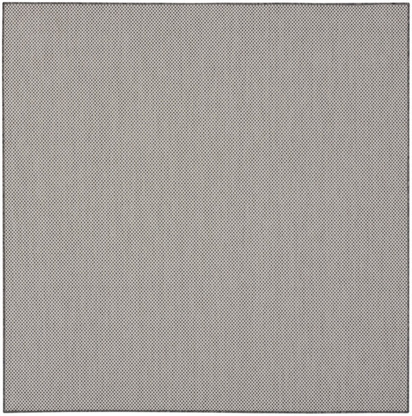 HomeRoots 8' Modern Square Geometric Area Rug – Durable Power Loomed Design for Stylish, High-Traffic Spaces Charcoal 522019