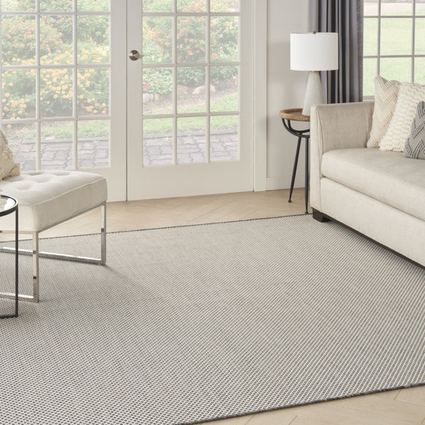 HomeRoots 8' Modern Square Geometric Area Rug – Durable Power Loomed Design for Stylish, High-Traffic Spaces Charcoal 522019