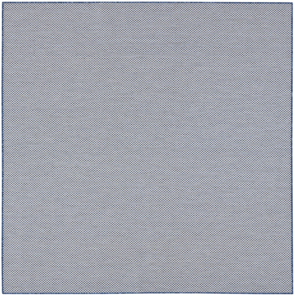 HomeRoots 8' Blue and Ivory Geometric Area Rug - Stylish, Durable, and Easy-Care for Indoor or Outdoor Spaces 522020