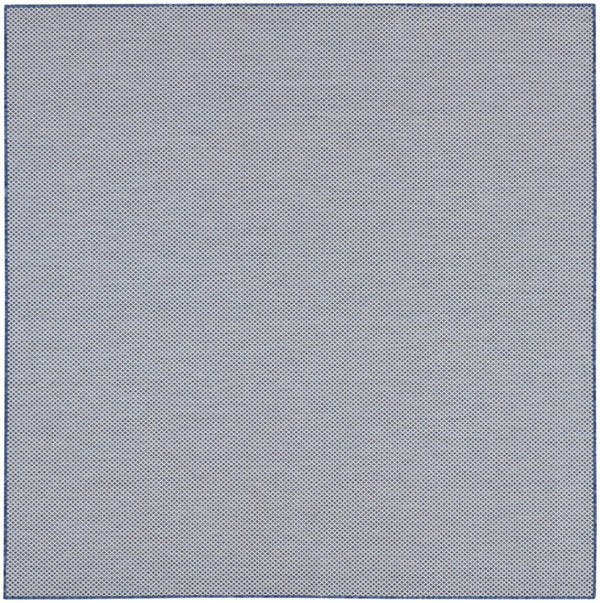 HomeRoots 8' Blue and Ivory Geometric Area Rug - Stylish, Durable, and Easy-Care for Indoor or Outdoor Spaces 522020