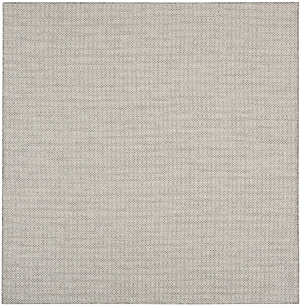 Homeroots 8' Silver Square Geometric Power Loom Area Rug  Polypropylene 522023