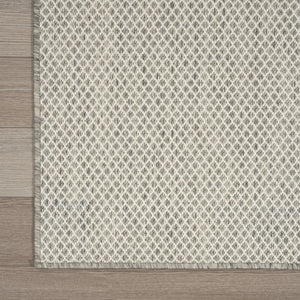 HomeRoots 8' Modern Square Geometric Area Rug – Durable Power Loomed Design for Stylish, High-Traffic Spaces Silver 522023