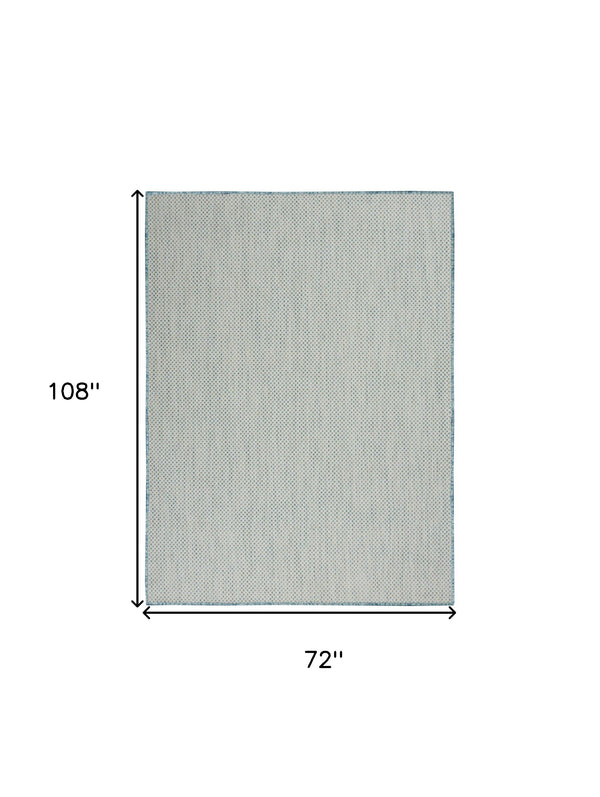 Homeroots 6' X 9' Aqua Geometric Power Loom Area Rug  Polypropylene 522025