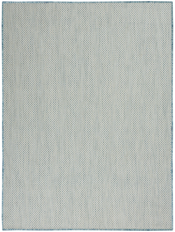 Homeroots 6' X 9' Aqua Geometric Power Loom Area Rug  Polypropylene 522025