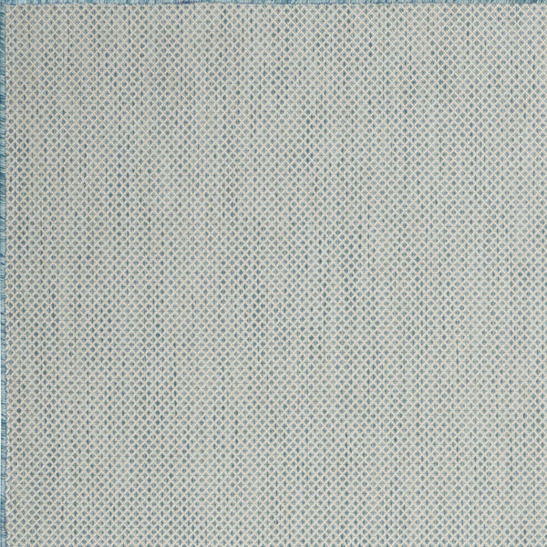 Homeroots 6' X 9' Aqua Geometric Power Loom Area Rug  Polypropylene 522025