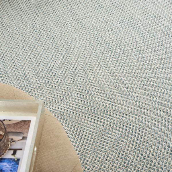 HomeRoots 6' Aqua Geometric Area Rug - Modern Power Loom Design for Stylish, Durable Comfort in Any Room 6' X 9' 522025