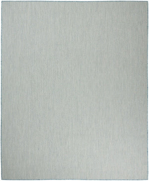 HomeRoots 8' X 10' Aqua and Ivory Indoor Outdoor Area Rug - Stylish, Durable, Weather-Resistant Comfort for All Spaces 522027