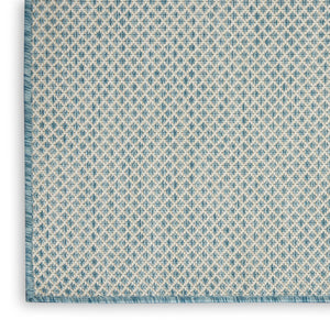 HomeRoots 8' X 10' Aqua and Ivory Indoor Outdoor Area Rug - Stylish, Durable, Weather-Resistant Comfort for All Spaces 522027