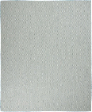 HomeRoots 8' X 10' Aqua and Ivory Indoor Outdoor Area Rug - Stylish, Durable, Weather-Resistant Comfort for All Spaces 522027