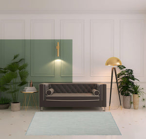 Homeroots 5' X 7' Aqua Geometric Power Loom Area Rug  Polypropylene 522028