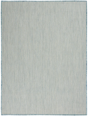 Homeroots 5' X 7' Aqua Geometric Power Loom Area Rug  Polypropylene 522028