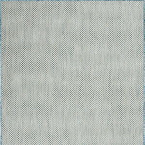 Homeroots 5' X 7' Aqua Geometric Power Loom Area Rug  Polypropylene 522028
