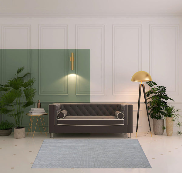 Homeroots 5' X 7' Blue Geometric Power Loom Area Rug  Polypropylene 522029