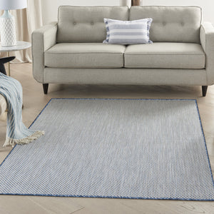Homeroots 6' X 9' Blue Geometric Power Loom Area Rug  Polypropylene 522031