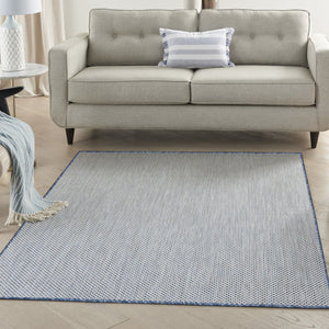 HomeRoots 6' Blue Geometric Area Rug – Modern Power Loomed Design, Durable and Easy-Care for High Traffic Areas 6' X 9' 522031
