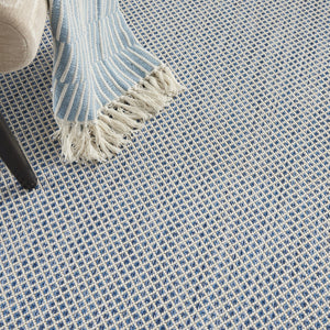 HomeRoots 6' Blue Geometric Area Rug – Modern Power Loomed Design, Durable and Easy-Care for High Traffic Areas 6' X 9' 522031