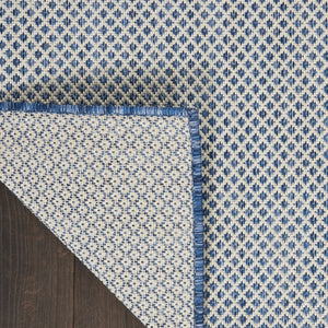 HomeRoots 6' Blue Geometric Area Rug – Modern Power Loomed Design, Durable and Easy-Care for High Traffic Areas 6' X 9' 522031