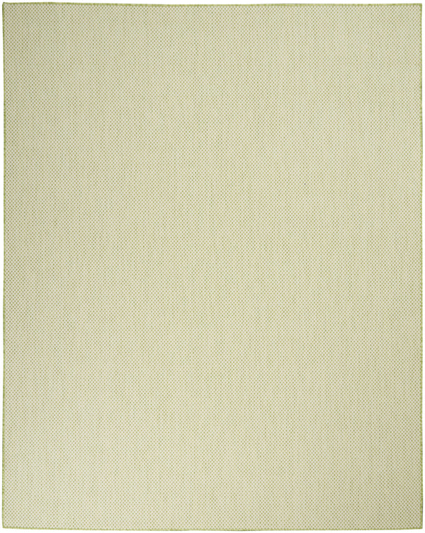Homeroots 7' X 10' Green And Ivory Indoor Outdoor Area Rug  Polypropylene 522033