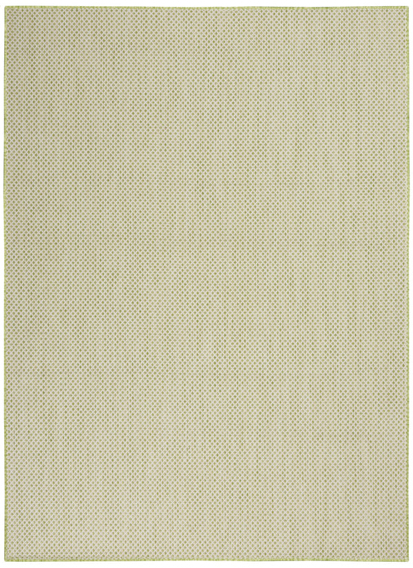 Homeroots 5' X 7' Green And Ivory Indoor Outdoor Area Rug  Polypropylene 522036