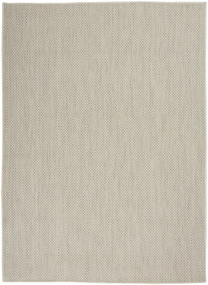 Homeroots 6' X 9' Ivory And Silver Indoor Outdoor Area Rug  Polypropylene 522043