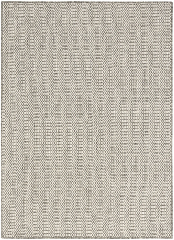 HomeRoots 6' X 9' Ivory and Silver Area Rug - Stylish Geometric Design for Indoor & Outdoor Use, Easy Care! 522043