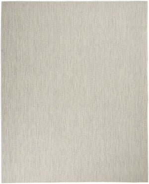 Homeroots 8' X 10' Ivory And Silver Indoor Outdoor Area Rug  Polypropylene 522044