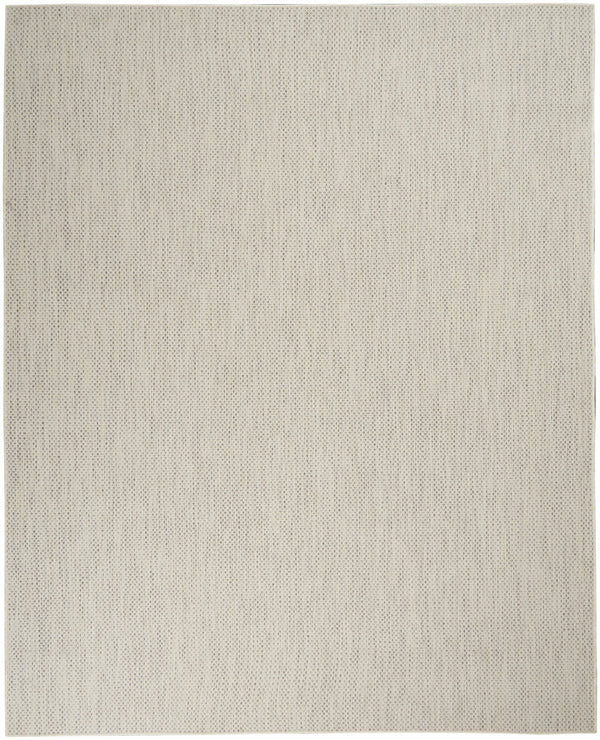 Homeroots 8' X 10' Ivory And Silver Indoor Outdoor Area Rug  Polypropylene 522044