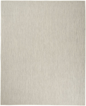 Homeroots 8' X 10' Ivory And Silver Indoor Outdoor Area Rug  Polypropylene 522044