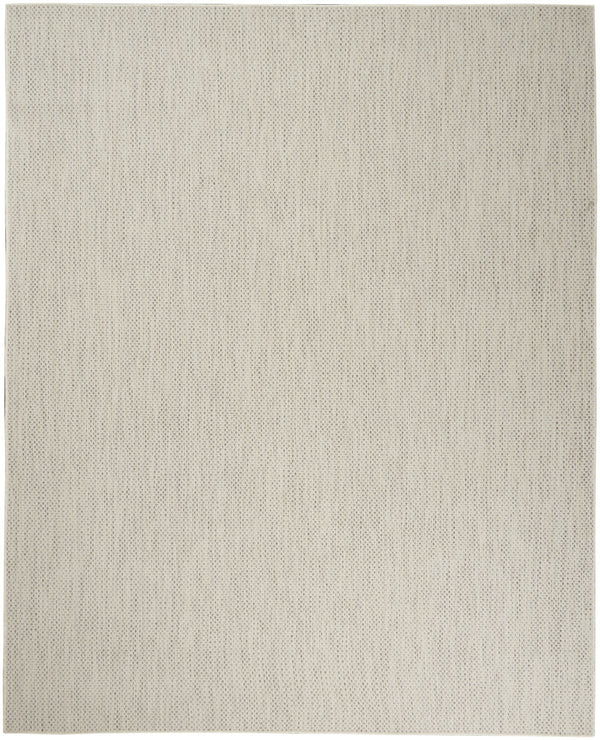 Homeroots 8' X 10' Ivory And Silver Indoor Outdoor Area Rug  Polypropylene 522044